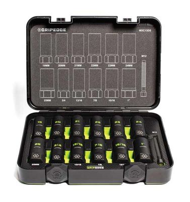 GEMXC13DS - 13 Piece G-FORS 1/2" Drive Deep Metric &amp; SAE Master Socket Extractor Set