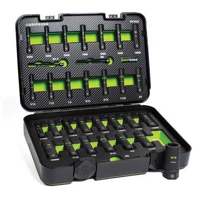 GEMX32DS - 32 Piece 1/4" &amp; 3/8" Drive Deep Metric &amp; SAE Master Socket Extractor Set