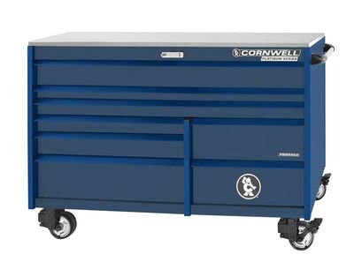 CTSPPR678BCT - 67" 8-Drawer Platinum Plus DB Roller Cabinet, Cobalt/Blue Trim
