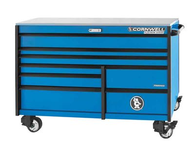 CTSPPR678KB - 67" 8-Drawer PLATINUM PLUS™ Double Bank Roller Cabinet, Corporate Blue/Black Trim