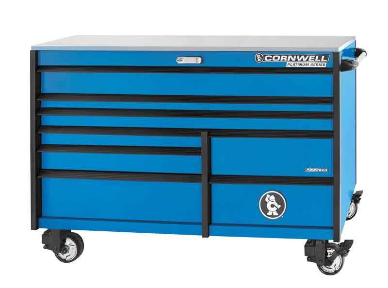 CTSPPR678KB - (BTO) 67" 8-Drawer PLATINUM PLUS™ Double Bank Roller Cabinet, Corporate Blue/Black Trim