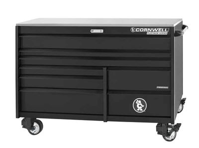 CTSPPR678KK - 67" 8-Drawer Platinum Plus DB Roller Cabinet, Gloss Black/Black Trim