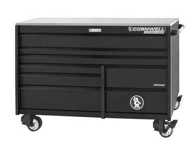 CTSPPR678KK - 67" 8-Drawer Platinum Plus DB Roller Cabinet, Gloss Black/Black Trim