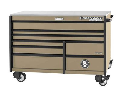 CTSPPR678KSS - 67" 8-Drawer PLATINUM PLUS™ Double Bank Roller Cabinet, Sandstorm/Black Trim