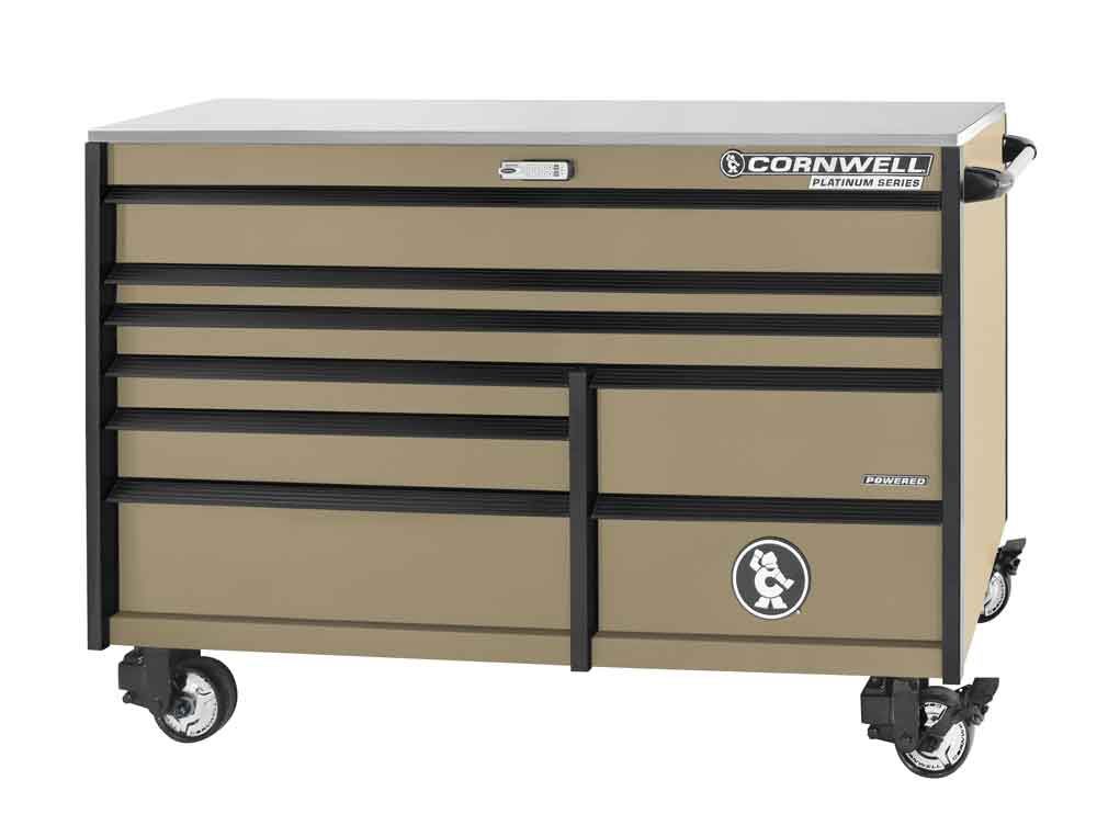 CTSPPR678KSS - 67" 8-Drawer PLATINUM PLUS™ Double Bank Roller Cabinet, Sandstorm/Black Trim