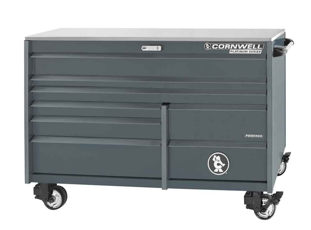CTSPPR678LF - 67" 8-Drawer PLATINUM PLUS™ Double Bank Roller Cabinet, Graphite/Gunmetal Trim