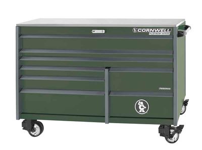 CTSPPR678LVG - 67" 8-Drawer Platinum Plus DB Roller Cabinet, Valor Green/Gunmetal Trim