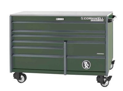 CTSPPR678LVG - 67" 8-Drawer Platinum Plus DB Roller Cabinet, Valor Green/Gunmetal Trim