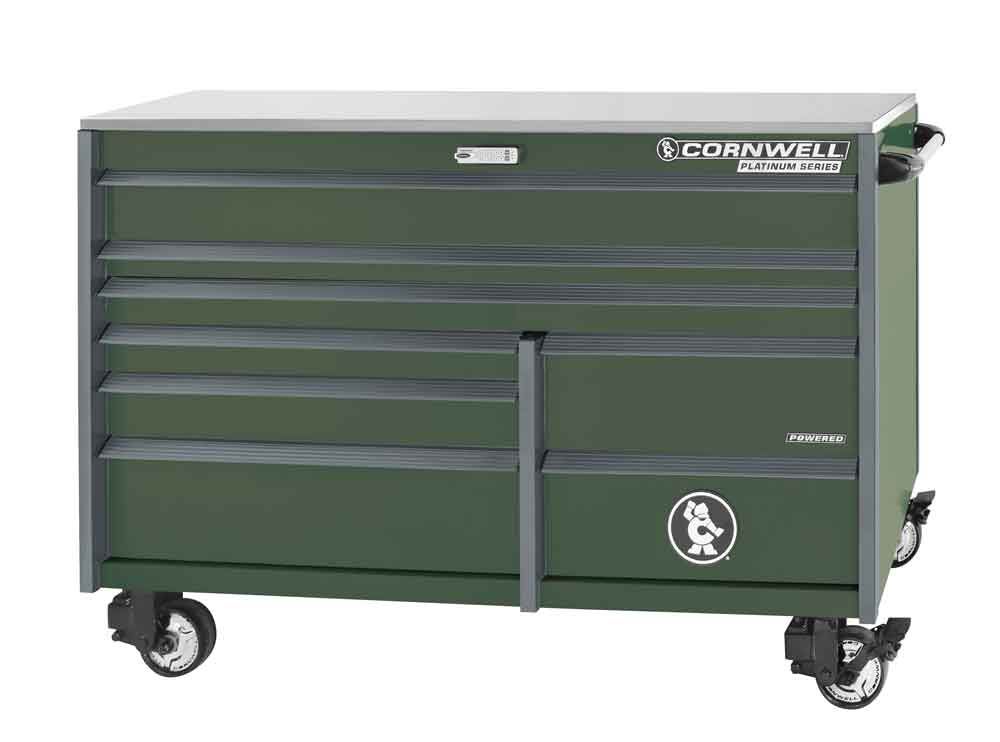 CTSPPR678LVG - 67" 8-Drawer PLATINUM PLUS™ Double Bank Roller Cabinet, Valor Green/Gunmetal Trim