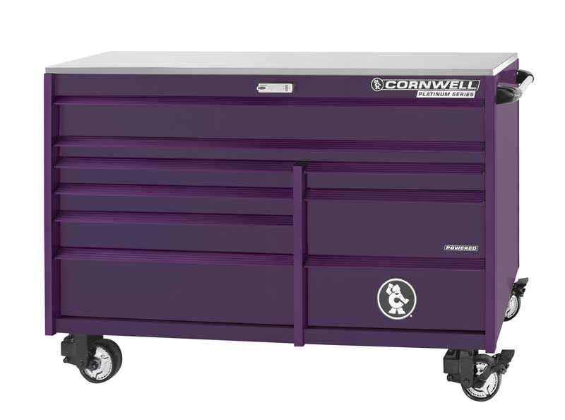 CTSPPR678UPR - 67" 8-Drawer Platinum Plus DB Roller Cabinet, Purple Rain/Purple Trim
