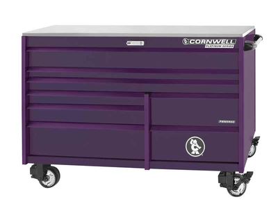 CTSPPR678UPR - 67" 8-Drawer Platinum Plus DB Roller Cabinet, Purple Rain/Purple Trim