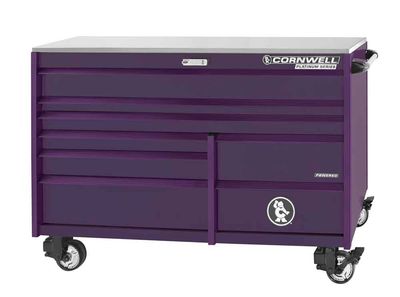 CTSPPR678UPR - 67" 8-Drawer Platinum Plus DB Roller Cabinet, Purple Rain/Purple Trim