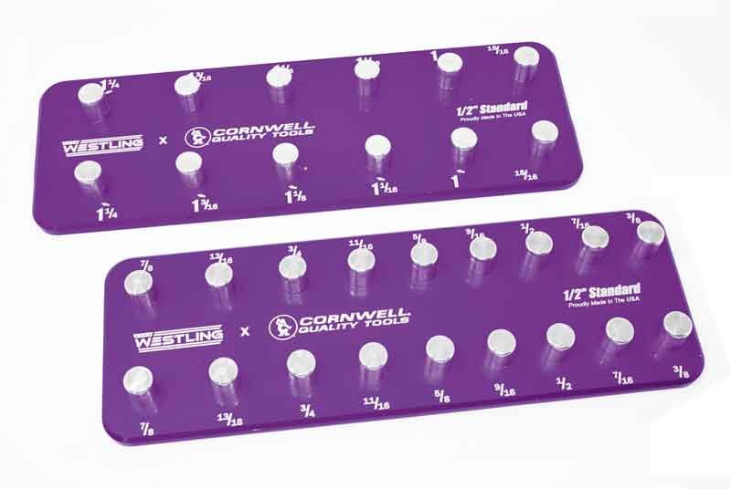 WST121218SPE - 1/2" Drive 2-Row Aluminum SAE Socket Tray, Purple