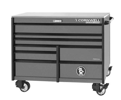 CTSPPR568KCD - (BTO) PLATINUM PLUS™ 56" 8-Drawer DB Roller Cabinet, Carbide/Black Trim