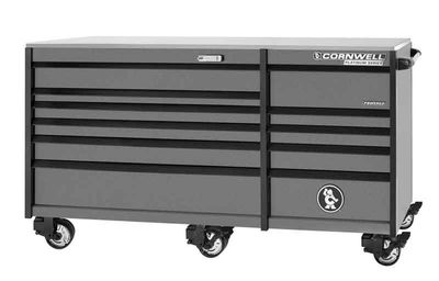 CTSPPR8411KCD - (BTO) PLATINUM PLUS™ 84" 11-Drawer DB Roller Cabinet, Carbide/Black Trim