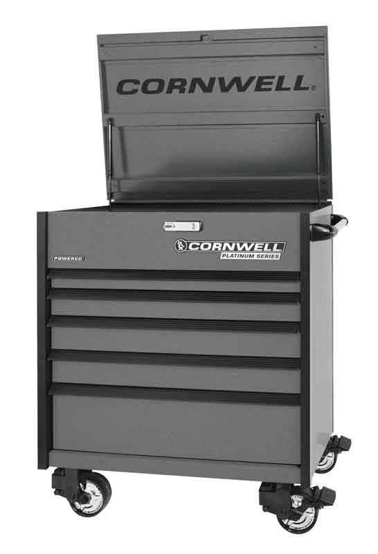 CTSPPF405KCD - (BTO) Platinum Plus 40" 5-Drawer Flip Top Cart, Carbide/Black Trim