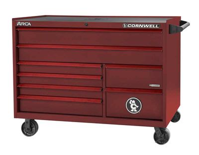 CTSASR578RRA - (BTO) 57" 8-Drawer Arca DB Roller Cabinet, Radium/Red Trim