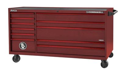 CTSASR7911RRA - (BTO) 79" 11-Drawer Arca DB Roller Cabinet, Radium/Red Trim