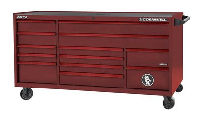 CTSASR7913RRA - (BTO) 79" 13-Drawer ARCA® TB Roller Cabinet, Radium/Red Trim