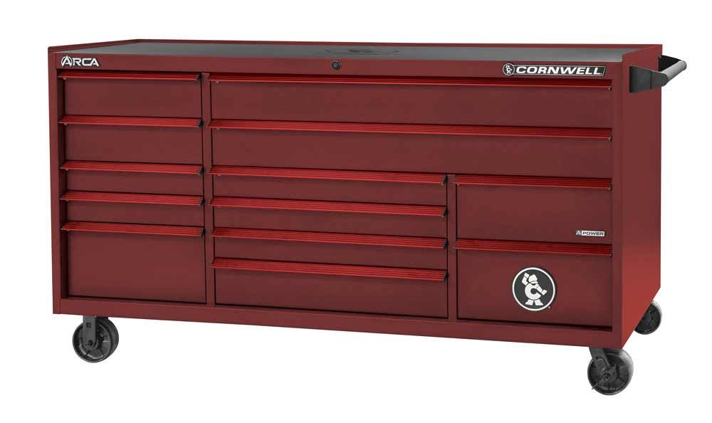 CTSASR7913RRA - (BTO) 79" 13-Drawer ARCA® TB Roller Cabinet, Radium/Red Trim