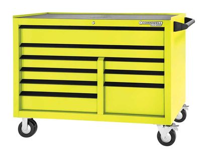 CTSESR549KLY - (BTO) 54" Elite Series™ 9-Drawer DB Roller Cabinet, Lightning Yellow/Black Trim