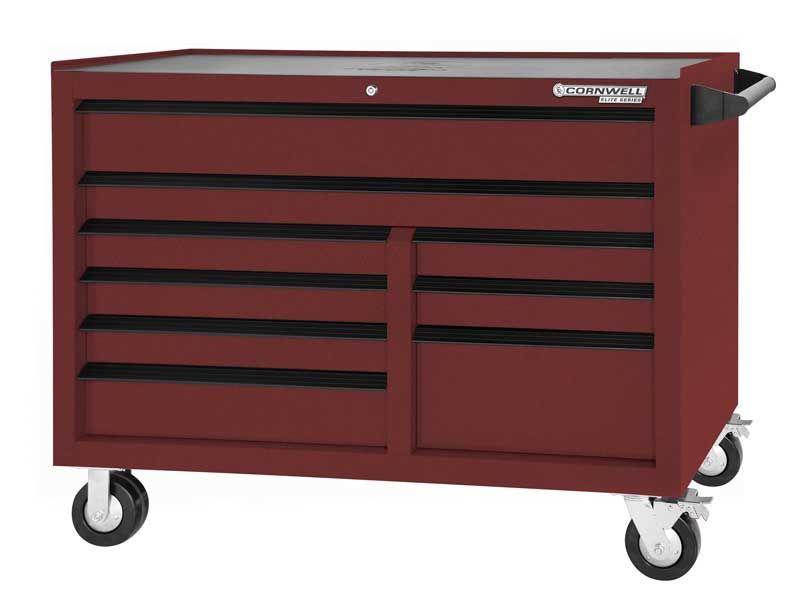 CTSESR549KRA - (BTO) 54" Elite Series™ 9-Drawer DB Roller Cabinet, Radium/Black Trim