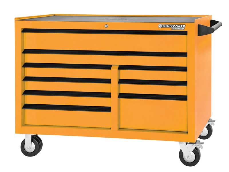 CTSESR549KRE - (BTO) 54" Elite Series™ 9-Drawer DB Roller Cabinet, Ignition Orange/Black Trim