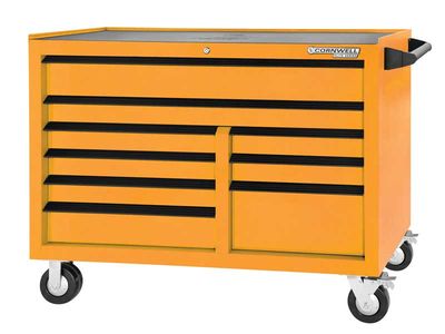 CTSESR549KRE - (BTO) 54" Elite Series™ 9-Drawer DB Roller Cabinet, Ignition Orange/Black Trim