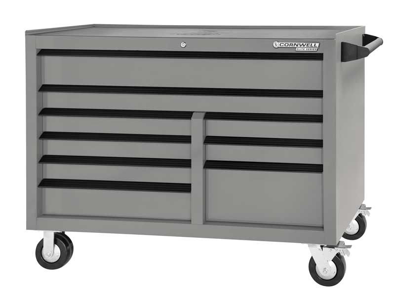 CTSESR549KSM - (BTO) 54" Elite Series™ 9-Drawer DB Roller Cabinet, Smoke/Black Trim
