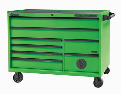 CTSASR578KG - (BTO) 57" 8-Drawer Arca DB Roller Cabinet, Neon Green/Black Trim