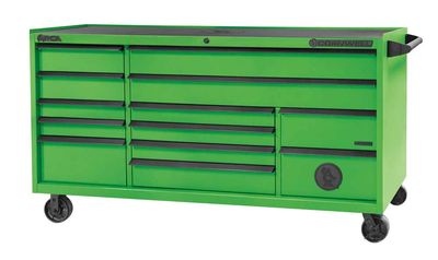 CTSASR7913KG - (BTO) 79" 13-Drawer Arca TB Roller Cabinet, Neon Green/Black Trim