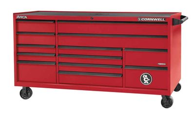 CTSASR7913KRD - (BTO) 79" 13-Drawer Arca TB Roller Cabinet, Classic Red/Black Trim
