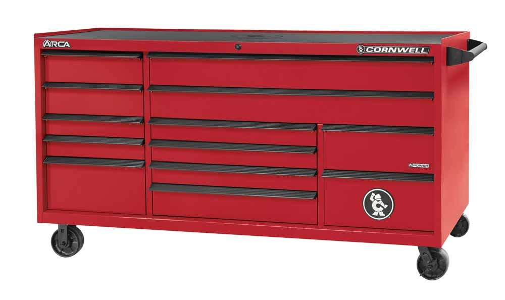 CTSASR7913KRD - (BTO) 79" 13-Drawer Arca TB Roller Cabinet, Classic Red/Black Trim