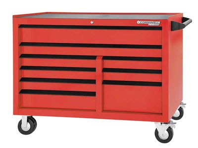 CTSESR549KRD - (BTO) 54” Elite Series™ 9-Drawer Double Bank Cabinet, Classic Red/Black Trim