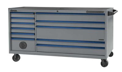 CTSASR7911BPL - (BTO)79" 11-Drawer Arca DB Roller Cabinet, Platinum/Blue Trim