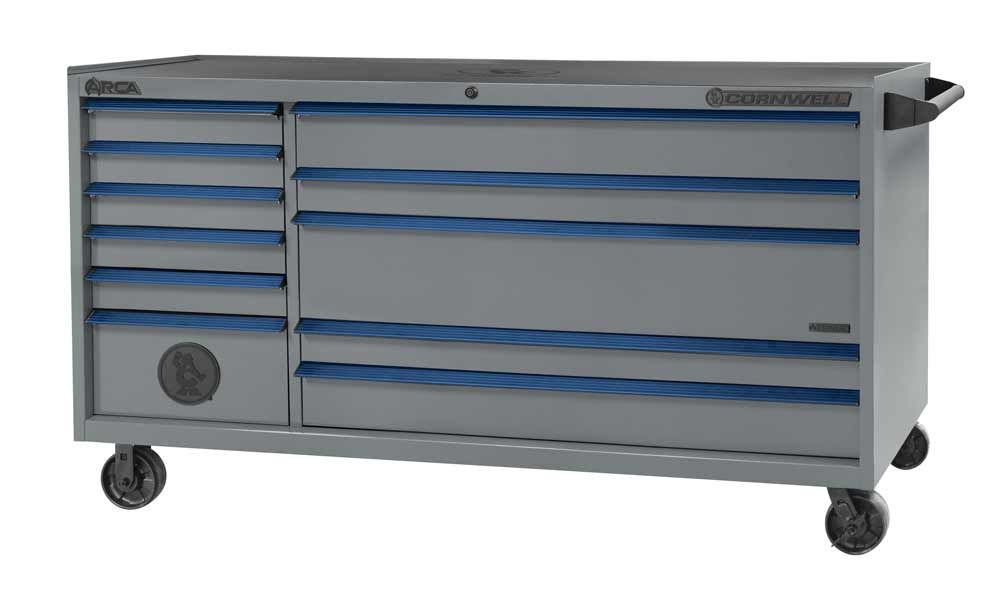 CTSASR7911BPL - (BTO)79" 11-Drawer Arca DB Roller Cabinet, Platinum/Blue Trim