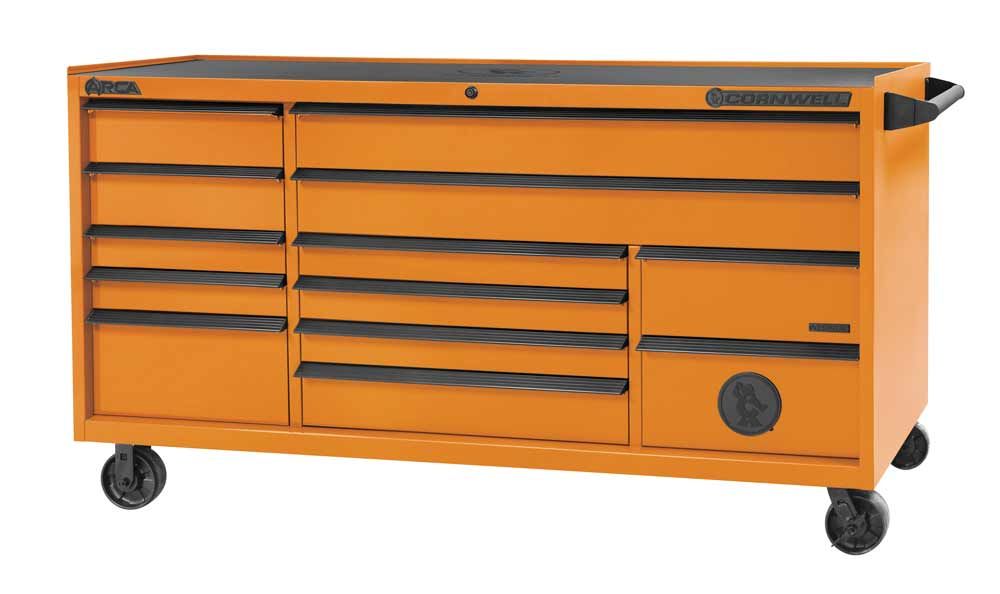 CTSASR7913KO - (BTO) 79" 13-Drawer Arca TB Roller Cabinet, Orange/Black Trim