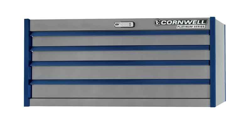 CTSPPE564BPL - (BTO) 56" 4-Drawer Platinum Plus Chest, Platinum/Blue Trim