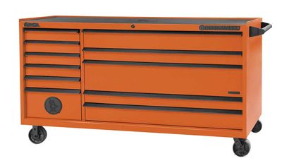 CTSASR7911KA - (BTO) 79" 11-Drawer Arca DB Roller Cabinet, Atomic Orange/Black Trim