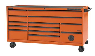 CTSASR7913KA - (BTO) 79" 13-Drawer Arca TB Roller Cabinet, Atomic Orange/Black Trim