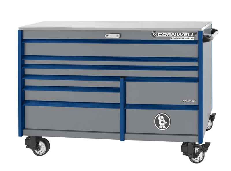 CTSPPR678BPL - (BTO) 67" 8-Drawer Platinum Plus DB Roller Cabinet, Platinum/Blue Trim