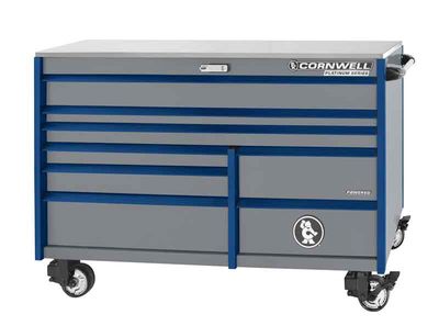 CTSPPR678BPL - (BTO) 67" 8-Drawer Platinum Plus DB Roller Cabinet, Platinum/Blue Trim