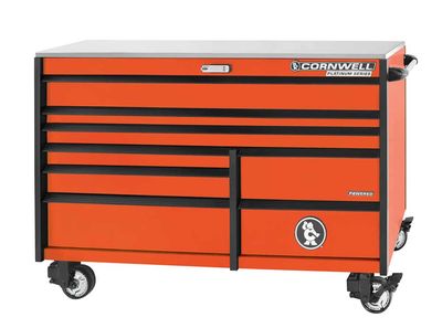 CTSPPR678KA - (BTO) 67" 8-Drawer Platinum Plus DB Roller Cabinet, Atomic Orange/Black Trim