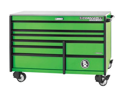 CTSPPR678KG - (BTO) 67" 8-Drawer Platinum Plus DB Roller Cabinet, Neon Green/Black Trim