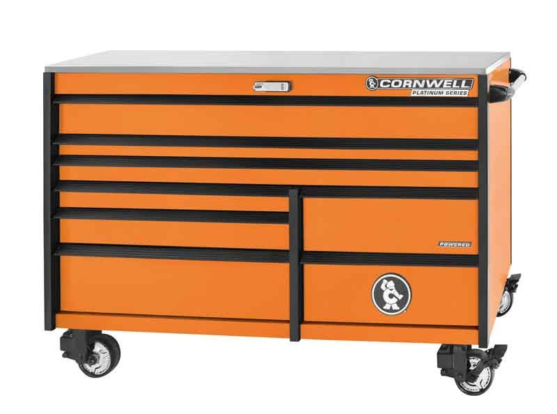 CTSPPR678KO - (BTO) 67" 8-Drawer Platinum Plus DB Roller Cabinet, Orange/Black Trim