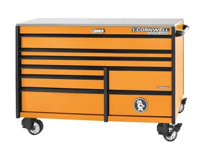 CTSPPR678KRE - (BTO) 67" 8-Drawer Platinum Plus DB Roller Cabinet, Ignition Orange/Black Trim