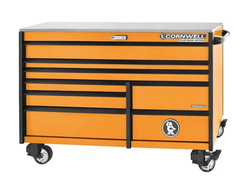 CTSPPR678KRE - (BTO) 67" 8-Drawer Platinum Plus DB Roller Cabinet, Ignition Orange/Black Trim