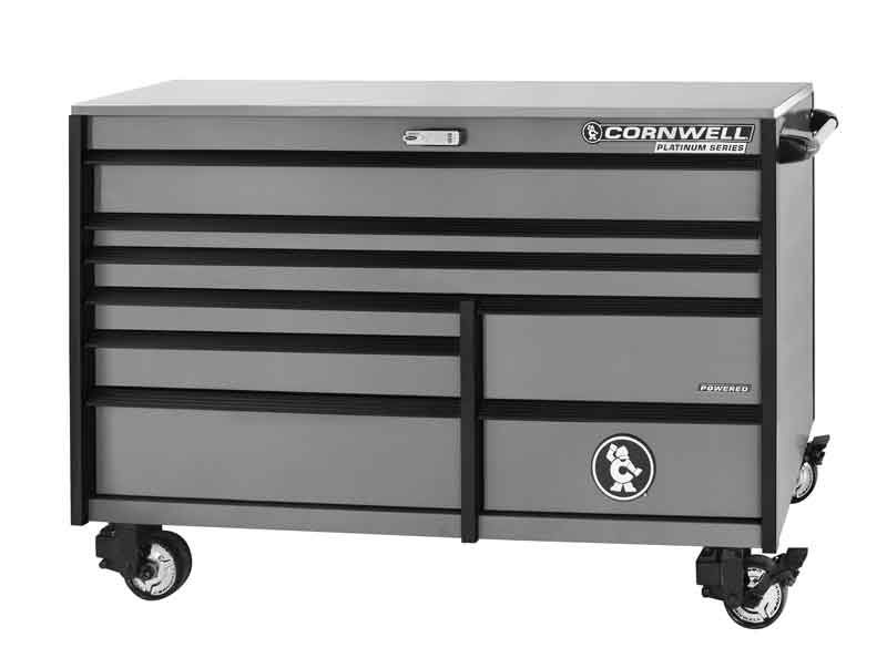 CTSPPR678KSM - (BTO) 67" 8-Drawer Platinum Plus DB Roller Cabinet, Smoke/Black Trim