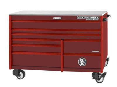 CTSPPR678RRA - (BTO) 67" 8-Drawer Platinum Plus DB Roller Cabinet, Radium/Red Trim