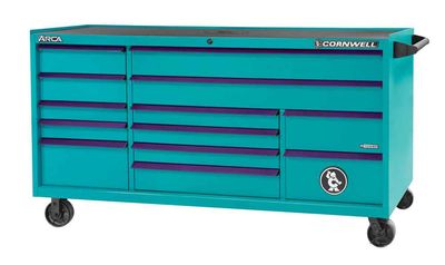 CTSASR7913URT - 79" 13-Drawer ARCA® TB Roller Cabinet, Riptide/Purple Trim